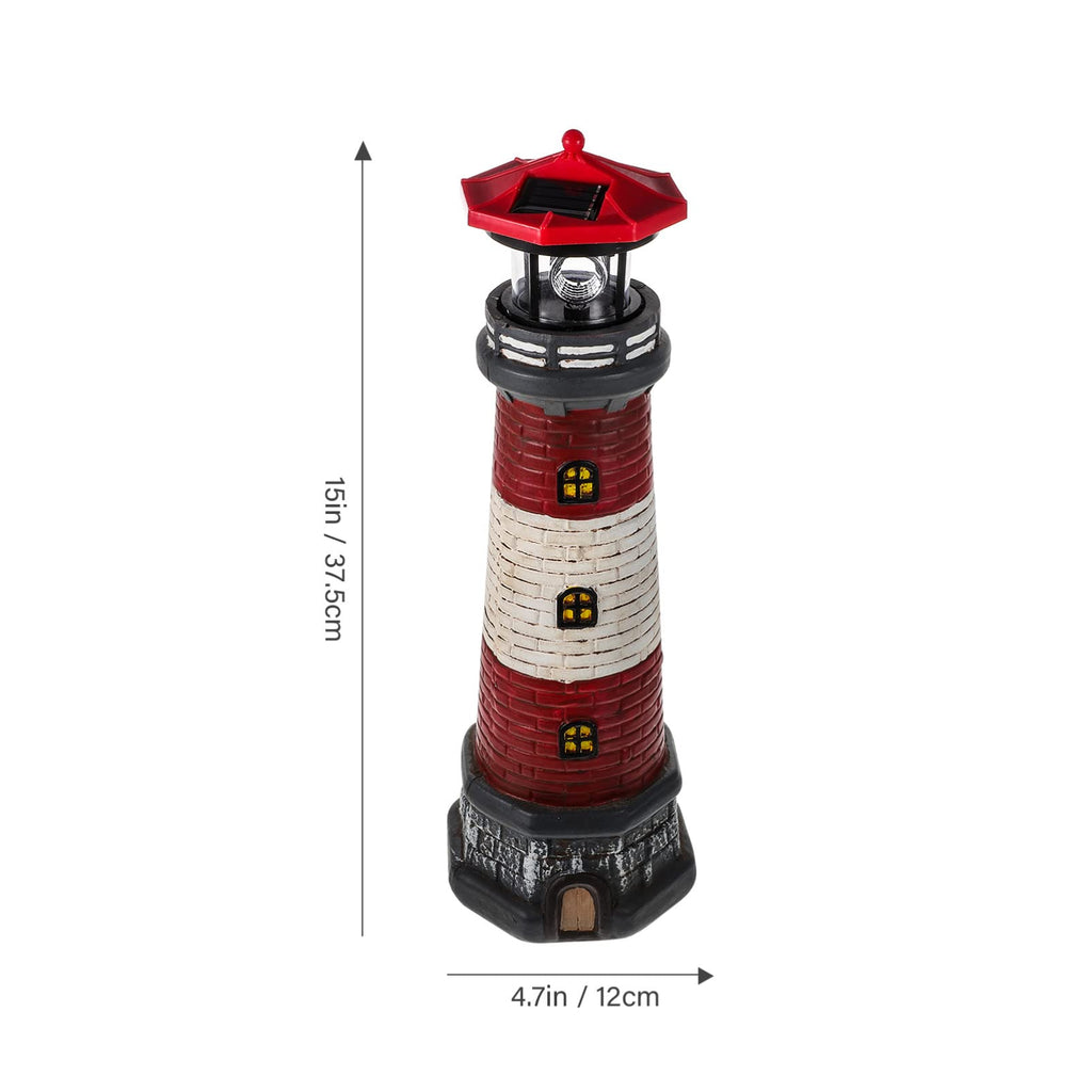 Solar Lighthouse Statue with Solar Light Waterproof Outdoor Decor B3050