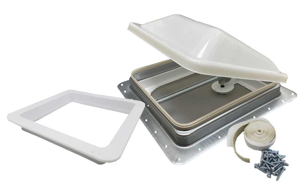 Non Powered RV Roof Vent White Lid N505