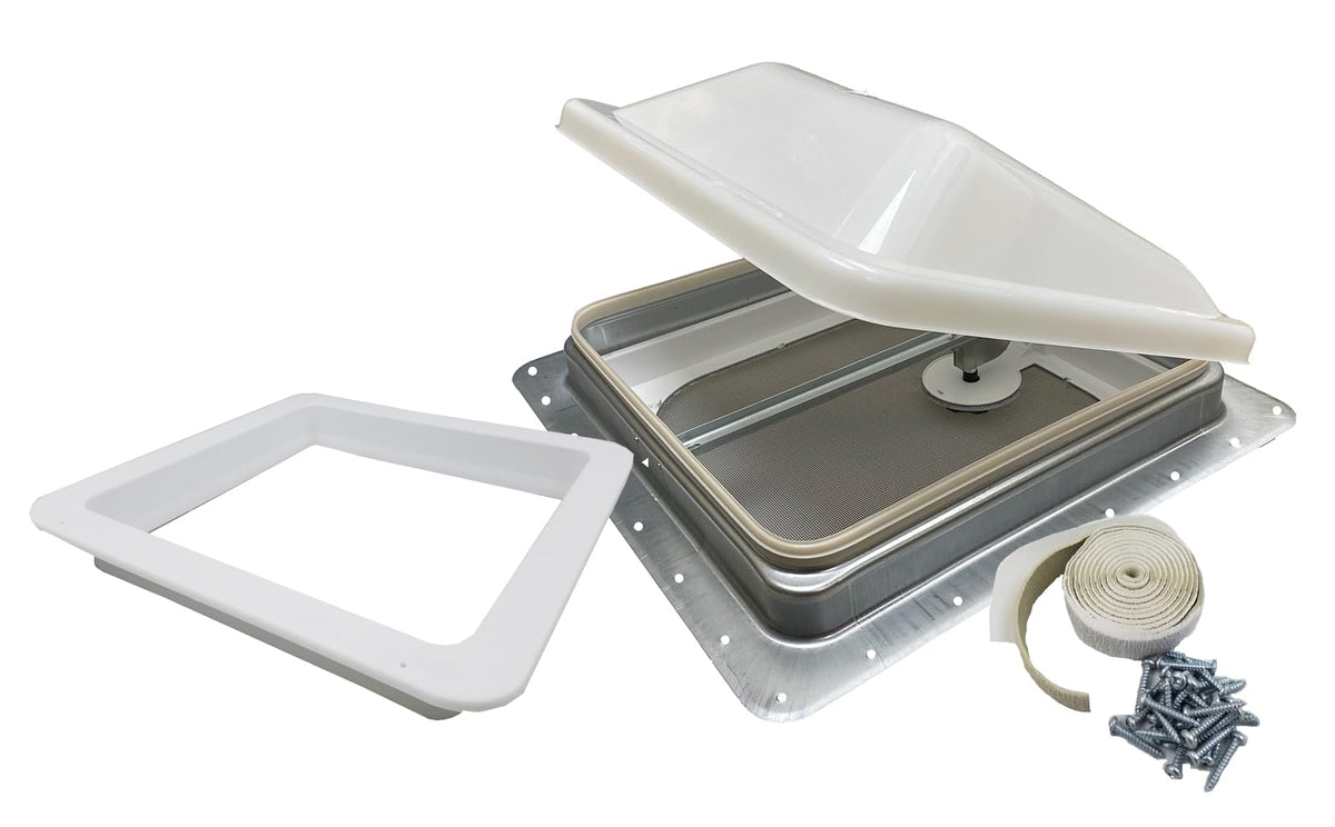 Non Powered RV Roof Vent White Lid N505