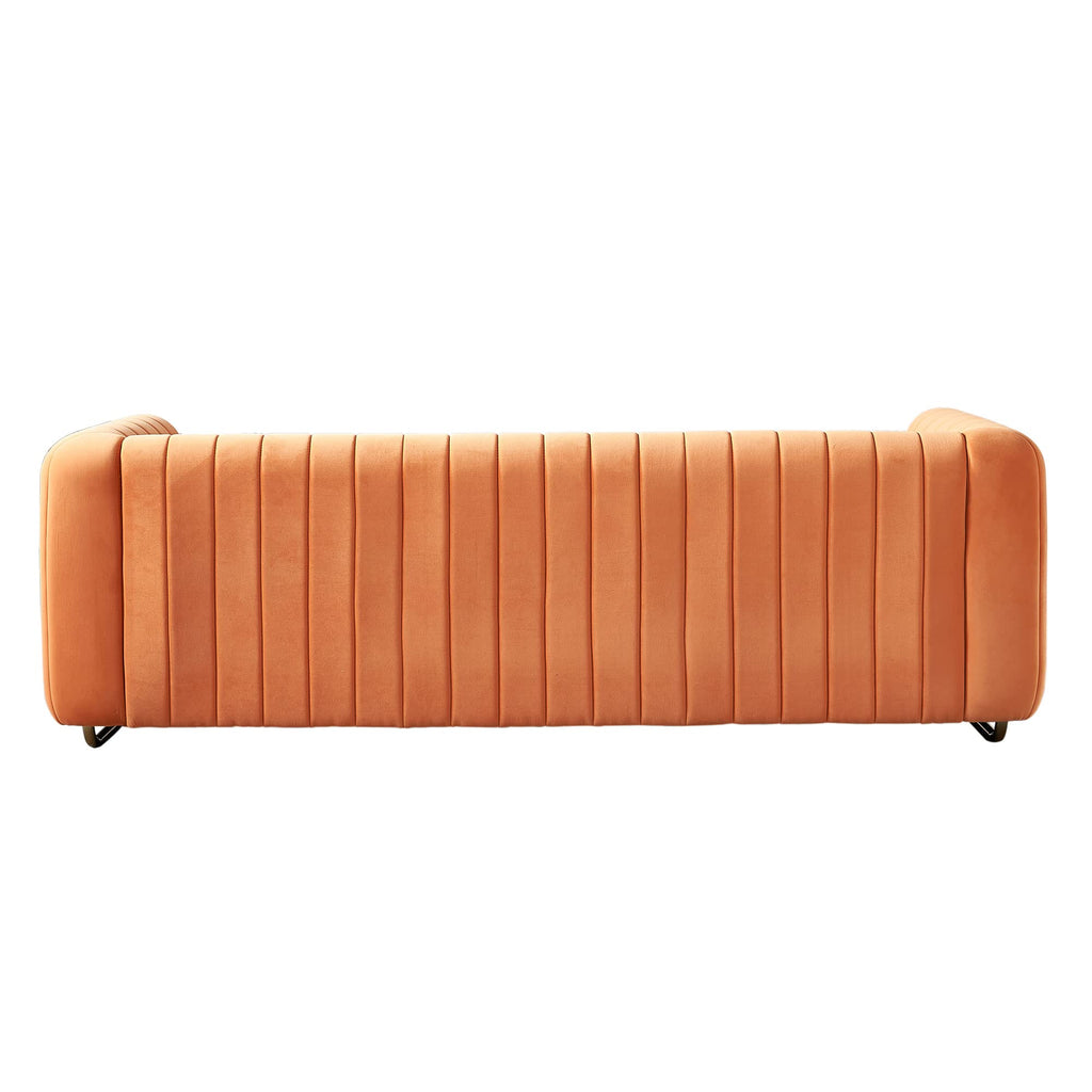 Orange Velvet 84 Inch 3-Seater Sofa Q7701