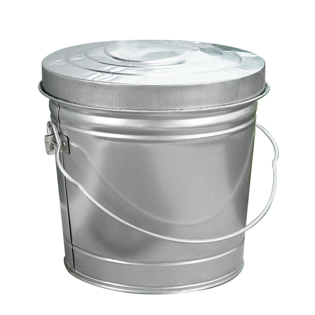 6 Gallon Galvanized Steel Locking Trash Can Q8962