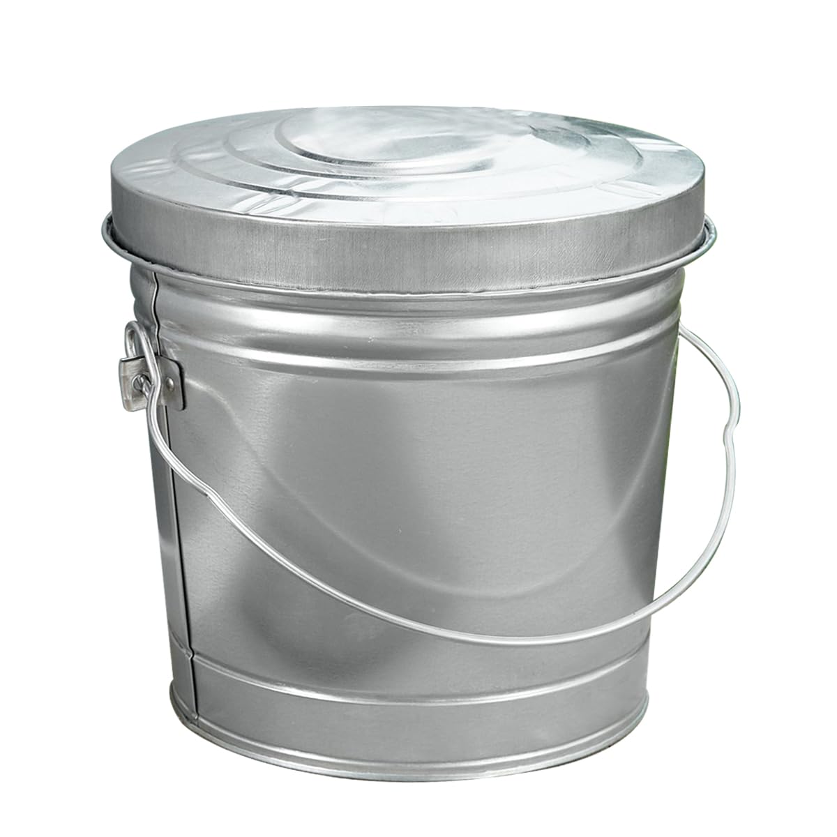 6 Gallon Galvanized Steel Locking Trash Can Q8962