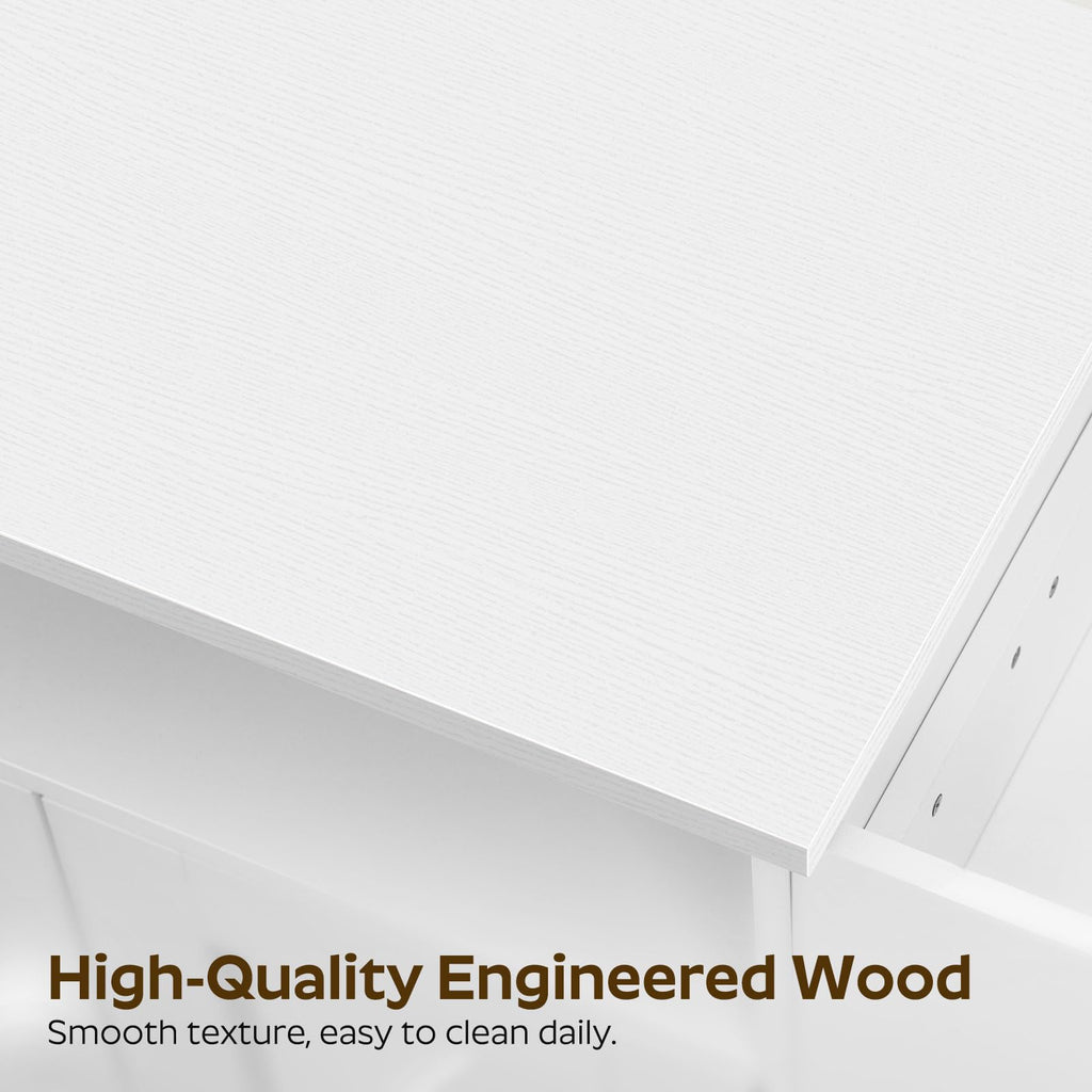 White Coffee Bar Cabinet with Storage G960
