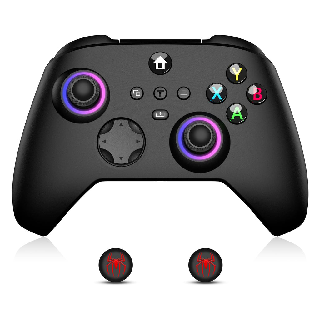 Wireless Controller with Hall Effect Joysticks, RGB Light, Dual Vibration, TURBO F1183