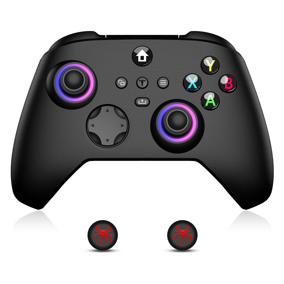 Wireless Controller with Hall Effect Joysticks, RGB Light, Dual Vibration, TURBO F1183