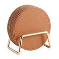 PU Leather Coasters with Cork Base V8166