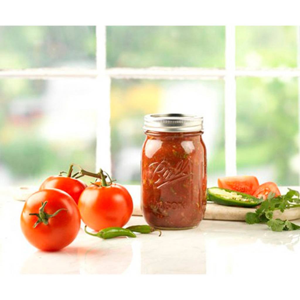 12 Regular Mouth Glass Mason Jars with Lid and Band C287