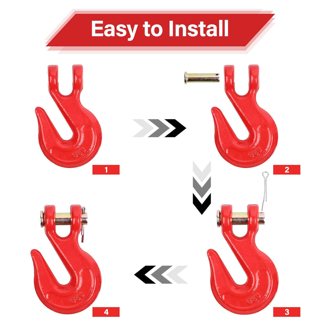 3/8'' Red Powder Coating Grade 80 Clevis Grab Hook H7618