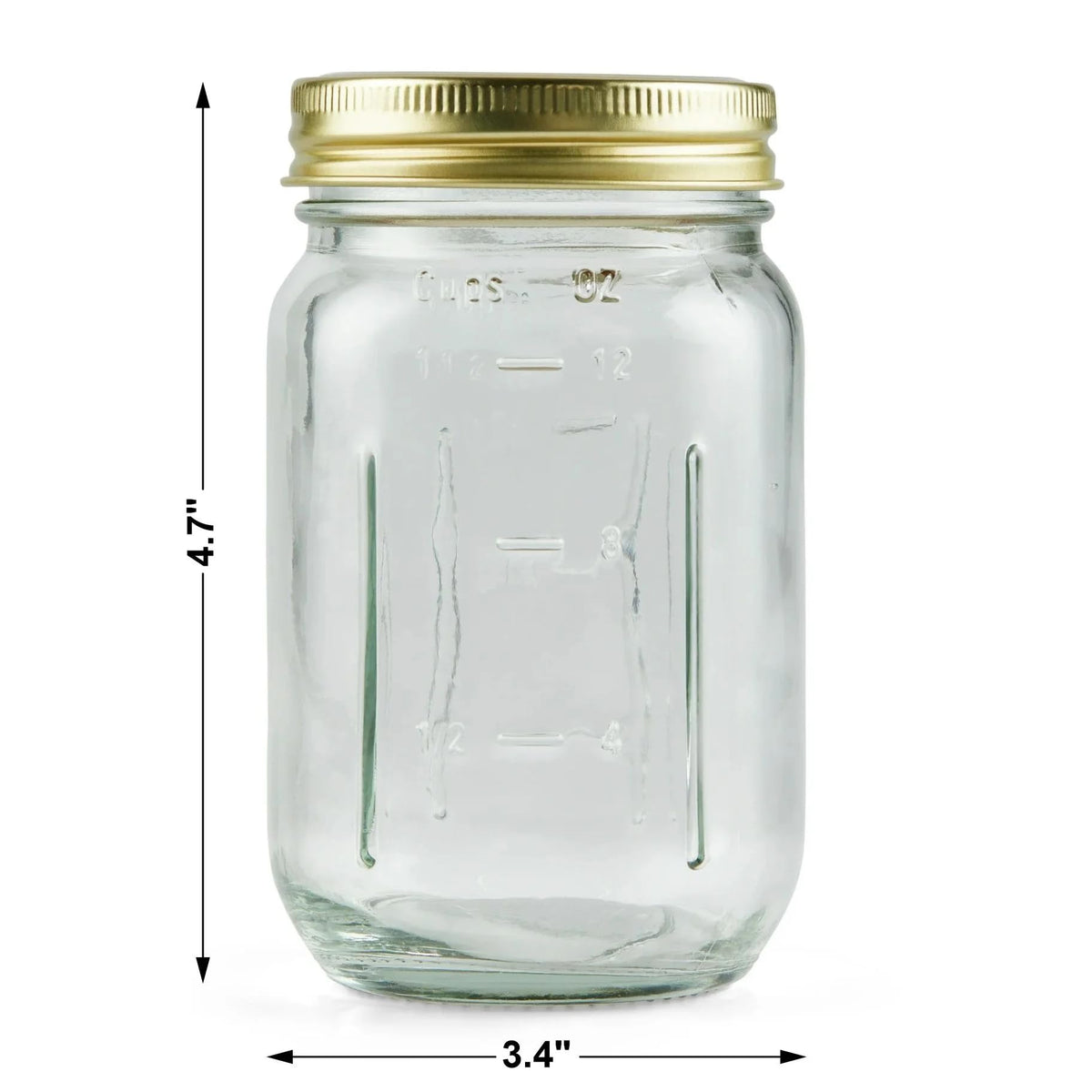16 oz Pint Glass Mason Jars with Lids 12pk T6182