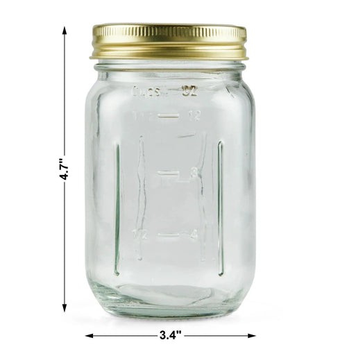 16 oz Pint Glass Mason Jars with Lids 12pk T6182