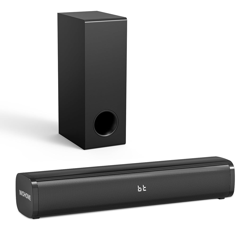 Black 2.1 CH Sound Bar with Wired Subwoofer T84133