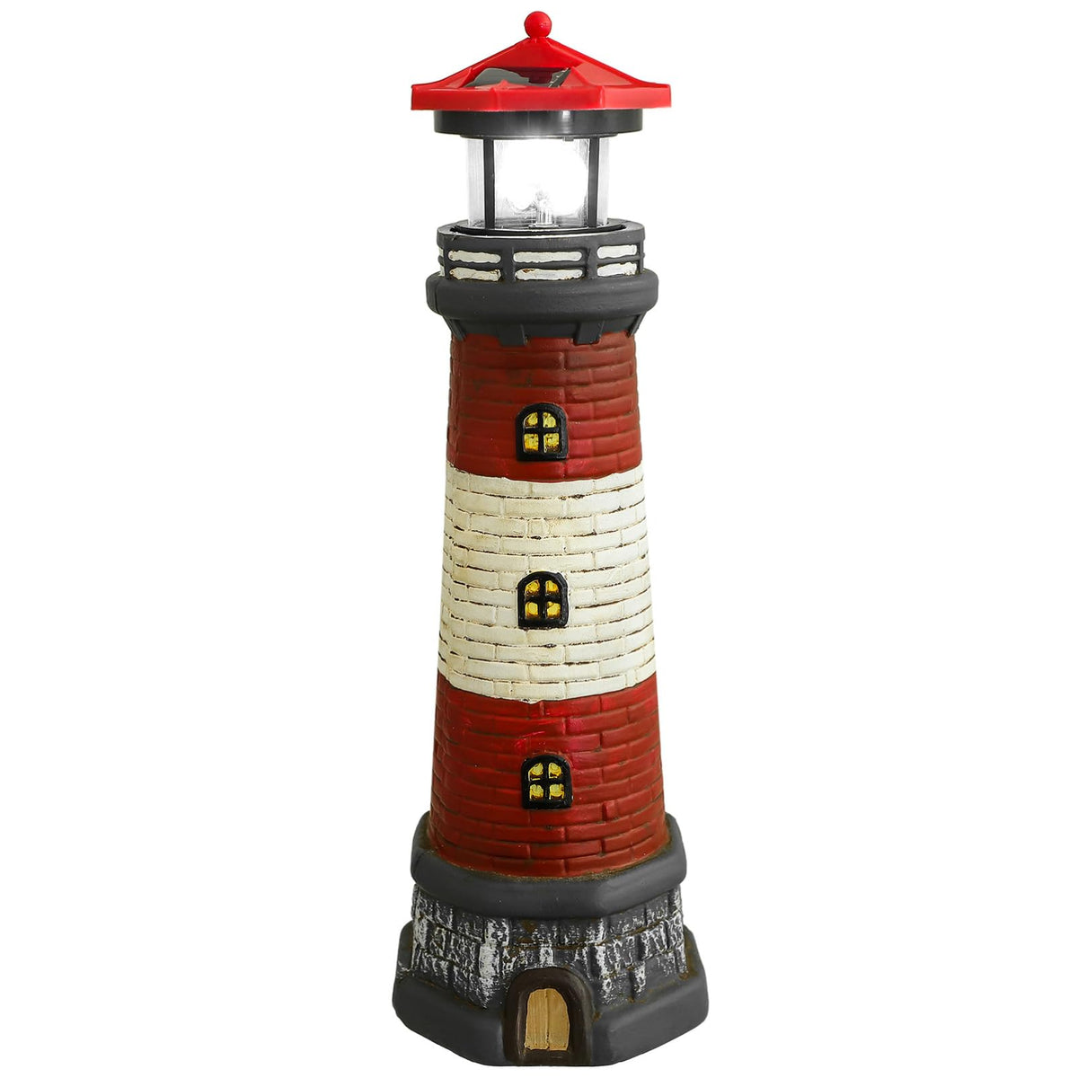 Solar Lighthouse Statue with Solar Light Waterproof Outdoor Decor B3050