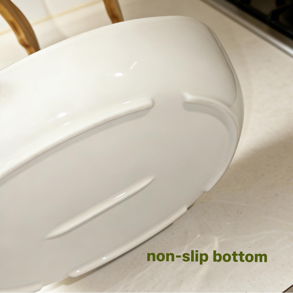 3-Tier Ceramic Fruit Bowl with Bamboo Stand X23587