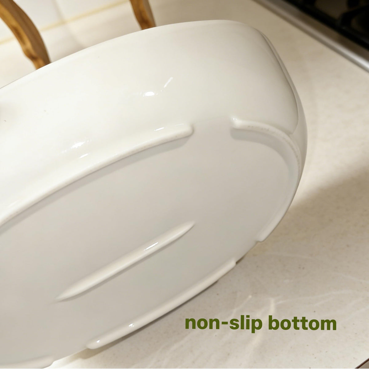 3-Tier Ceramic Fruit Bowl with Bamboo Stand X23587