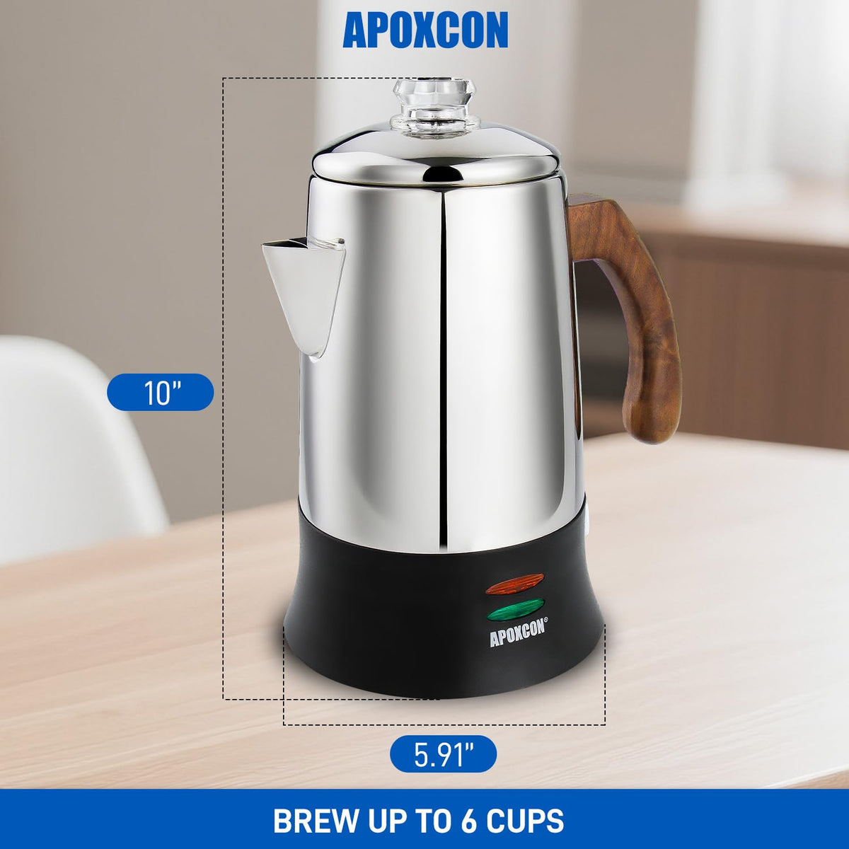 6 Cup Stainless Steel Electric Coffee Percolator S5104