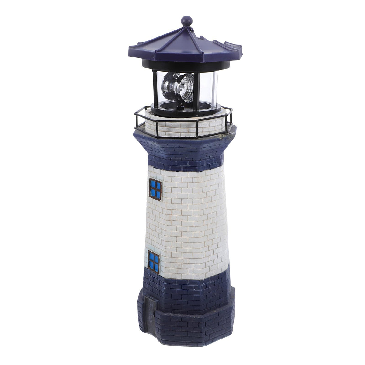 Solar Rotating Lighthouse Light Outdoor Waterproof Garden Decor Z174565