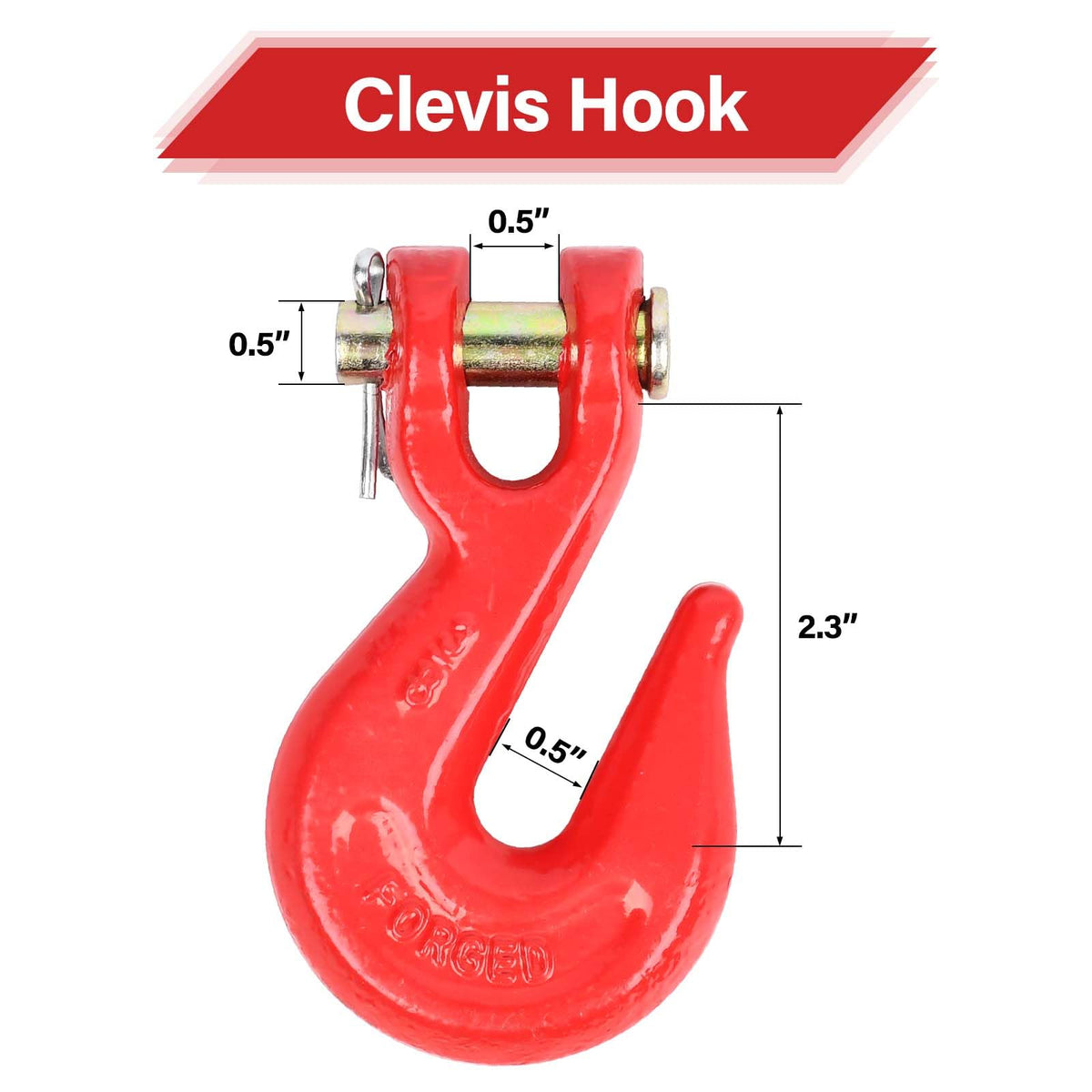 3/8'' Red Powder Coating Grade 80 Clevis Grab Hook H7618