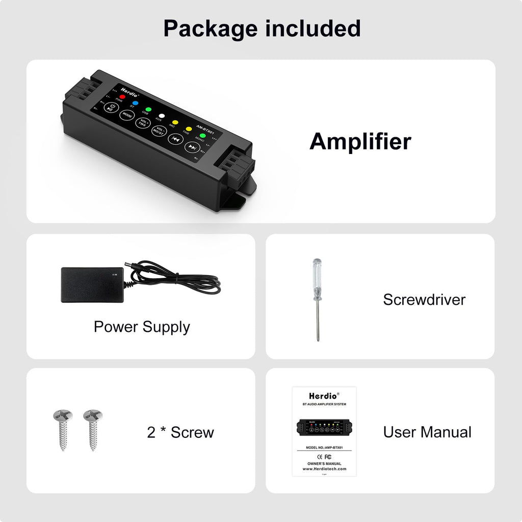 4-Channel Bluetooth Amplifier 200W with Power Supply O1601