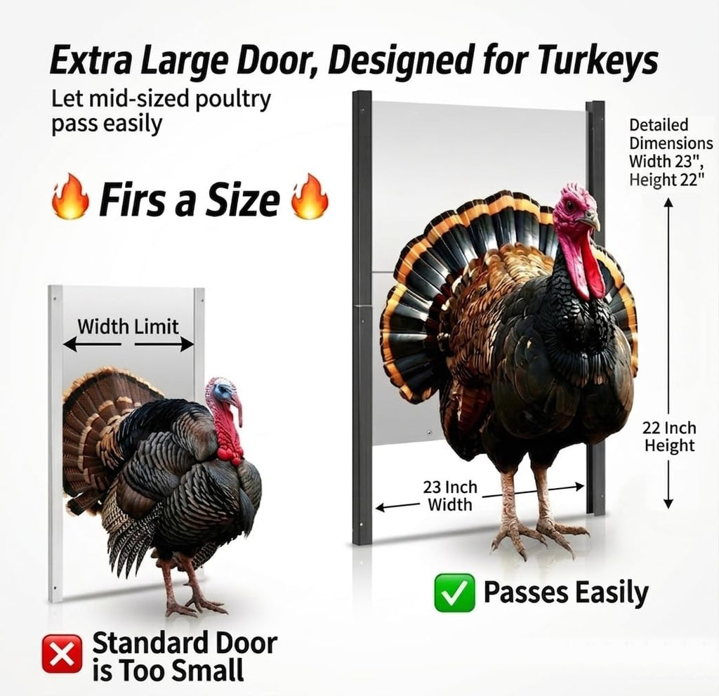 Automatic Turkey Coop Door 22 x 23 in Aluminum D84509