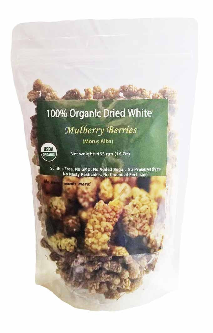 Turkish White Mulberries 1 Lb Bag Sulfite Free No Added Sugar K4327
