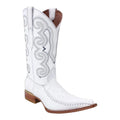 White Ostrich Print Cowboy Boots 3X Toe Western Dress Boots K2847