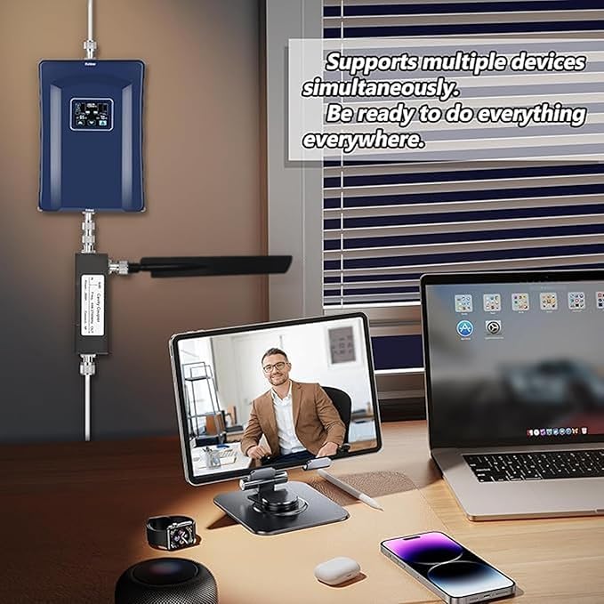 Cell Phone Signal Booster Up to 8000 Sq.Ft 5G 4G LTE Blue N746681