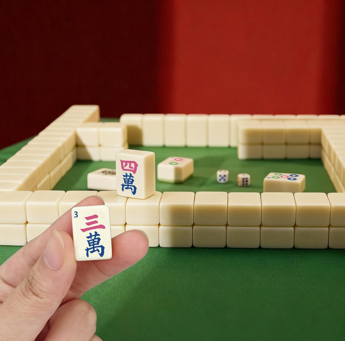 Mini Mahjong Set with 166 White Tiles W14879
