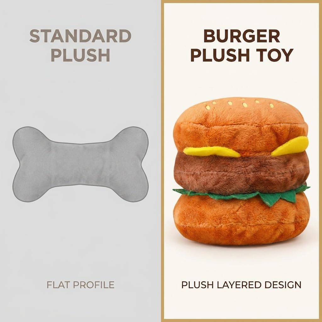 Hamburger Shape Dog Squeaky Toy L17672