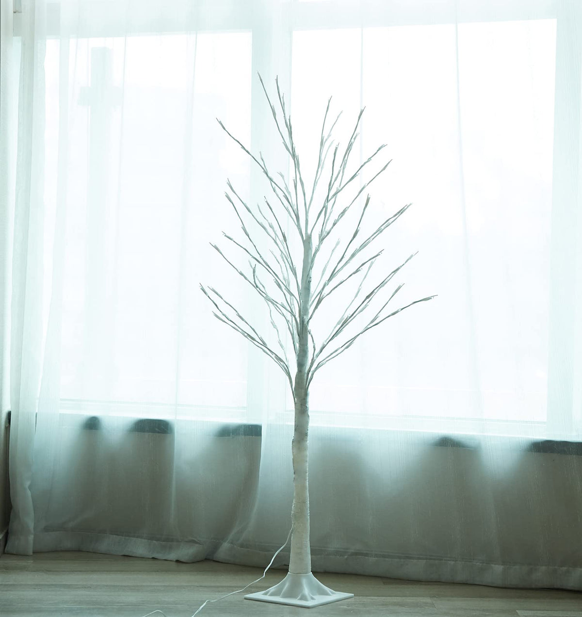 Lighted Birch Tree 4 Feet 160L LED Warm White W3488