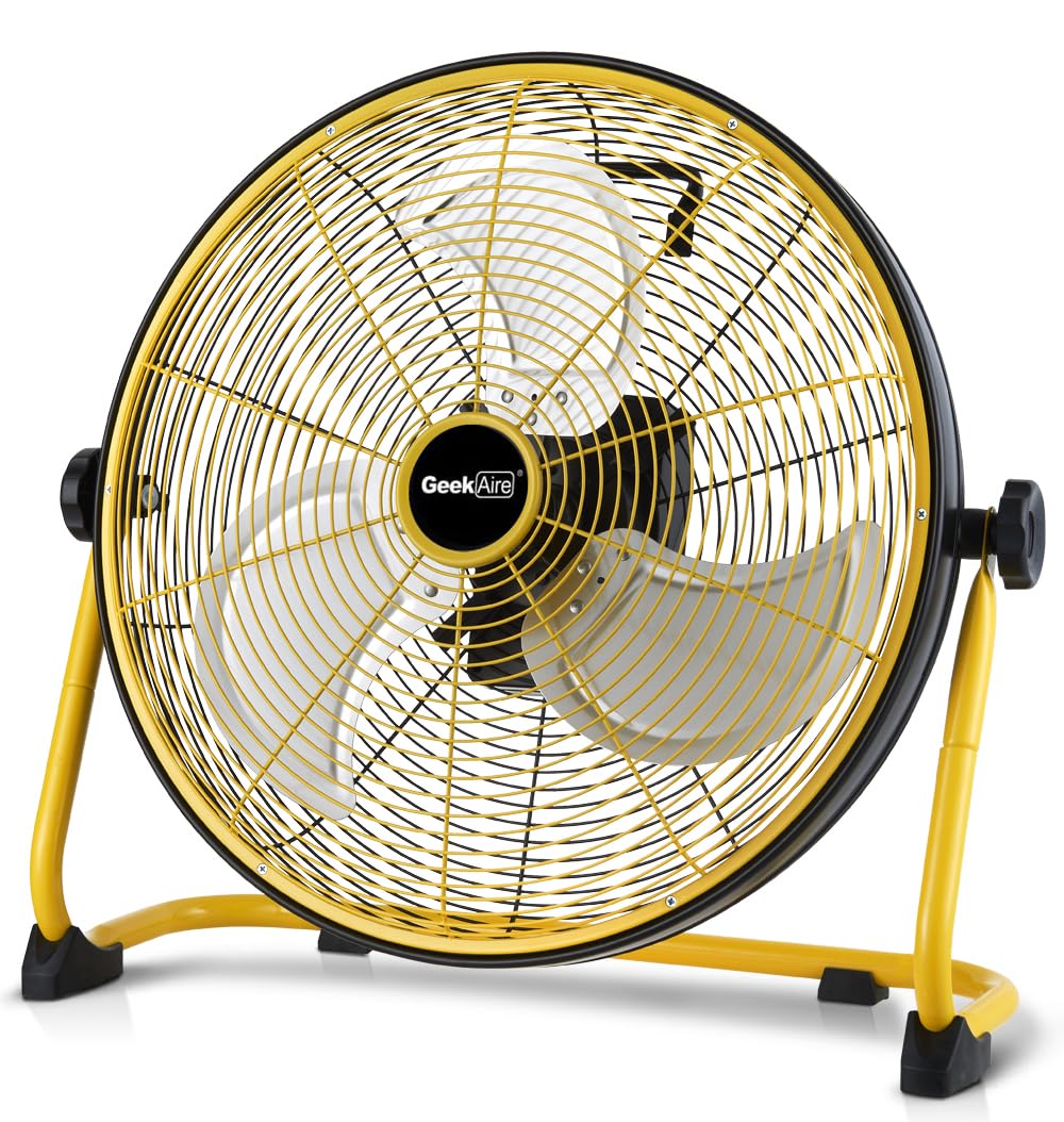 20" Portable Battery Operated Metal Floor Fan Y9847