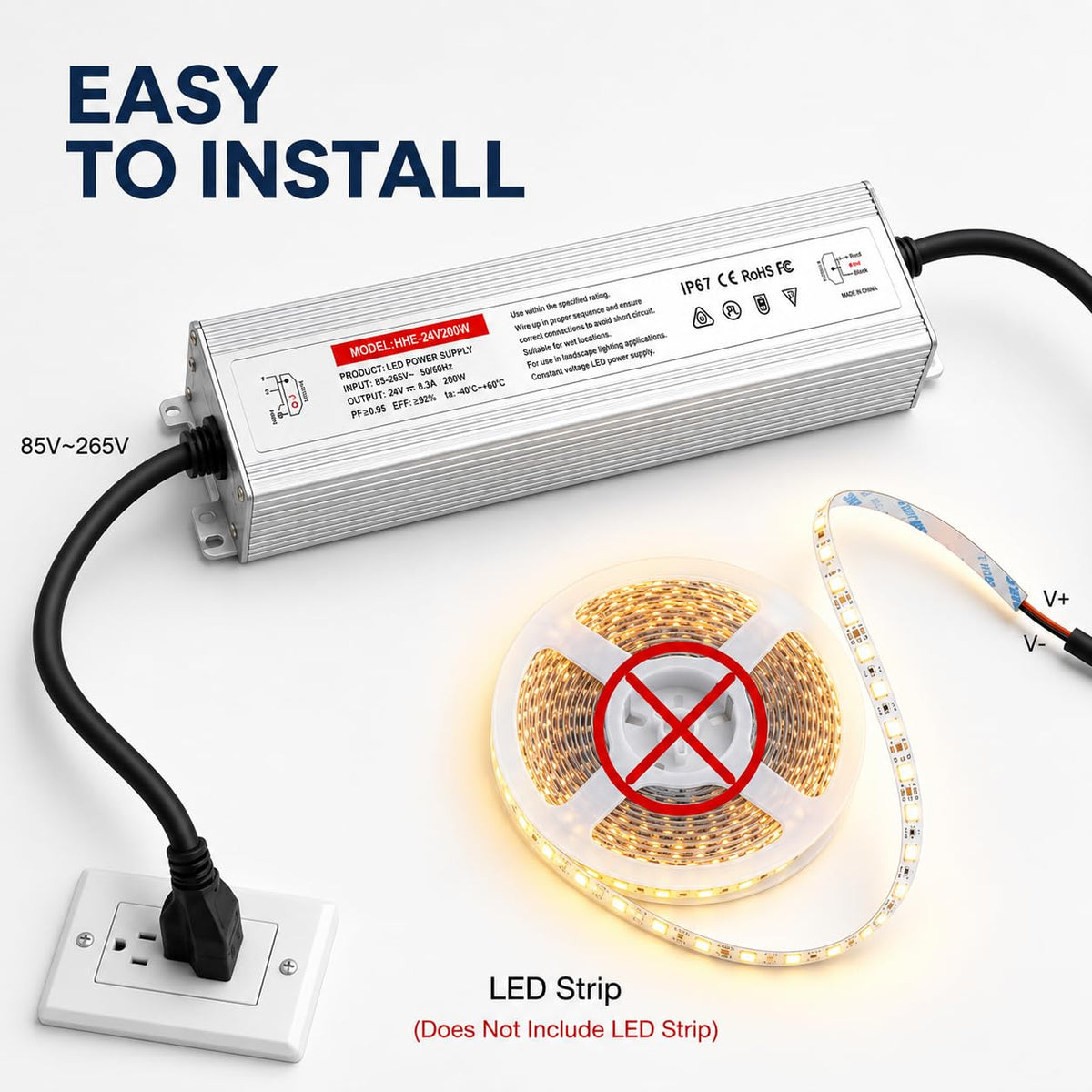 24V 200W IP67 Waterproof LED Power Supply N306268