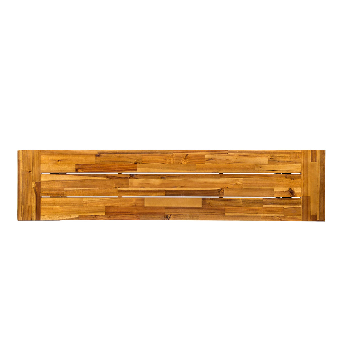 Acacia Wood Outdoor Bench with Metal Accents O978