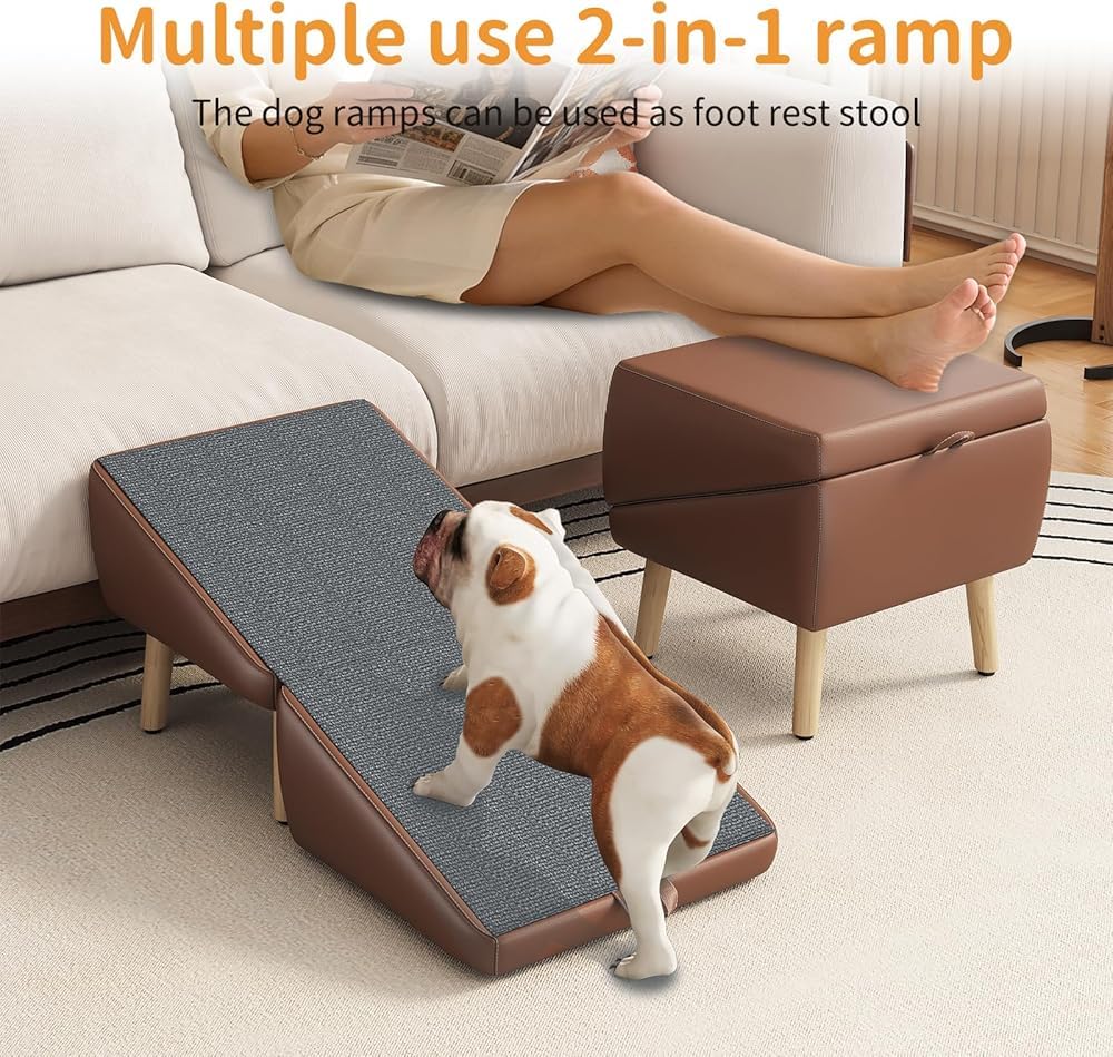 Foldable 2-in-1 Pet Ottoman Dog Safety Ramp M525491