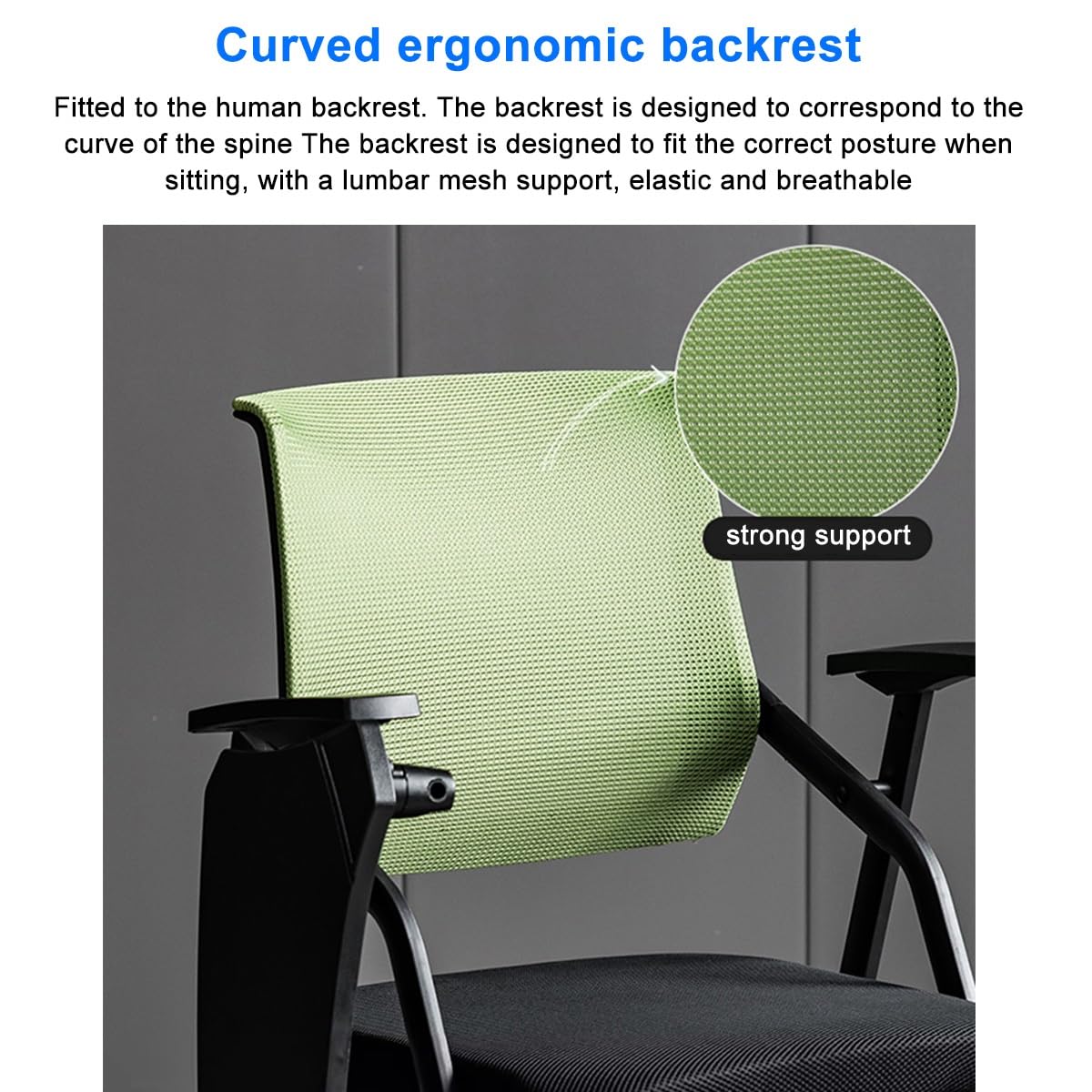 Foldable Mesh Office Chair with Writing Board C22569