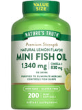 Fish Oil Omega 3 1340 mg 200 Mini Softgels E475620