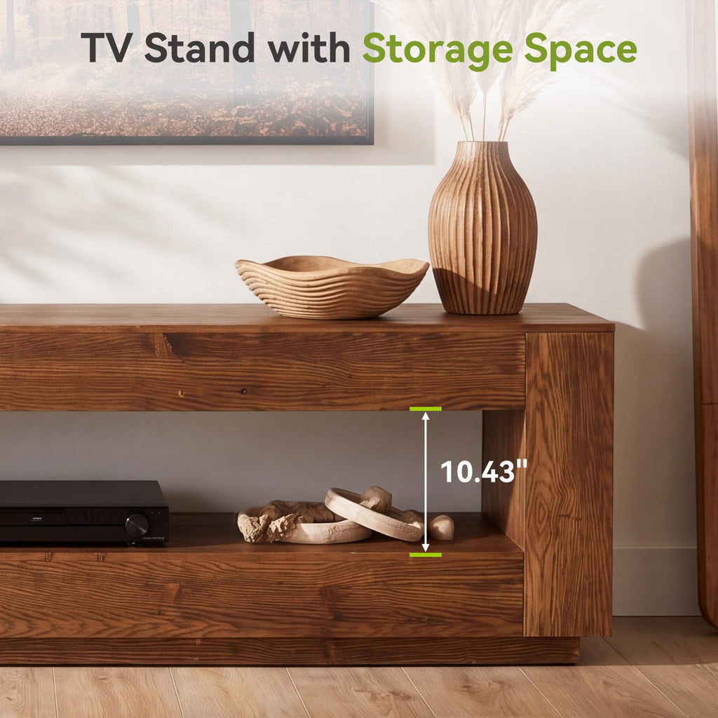 70.86-in Solid Wood 2-Tier TV Stand D192