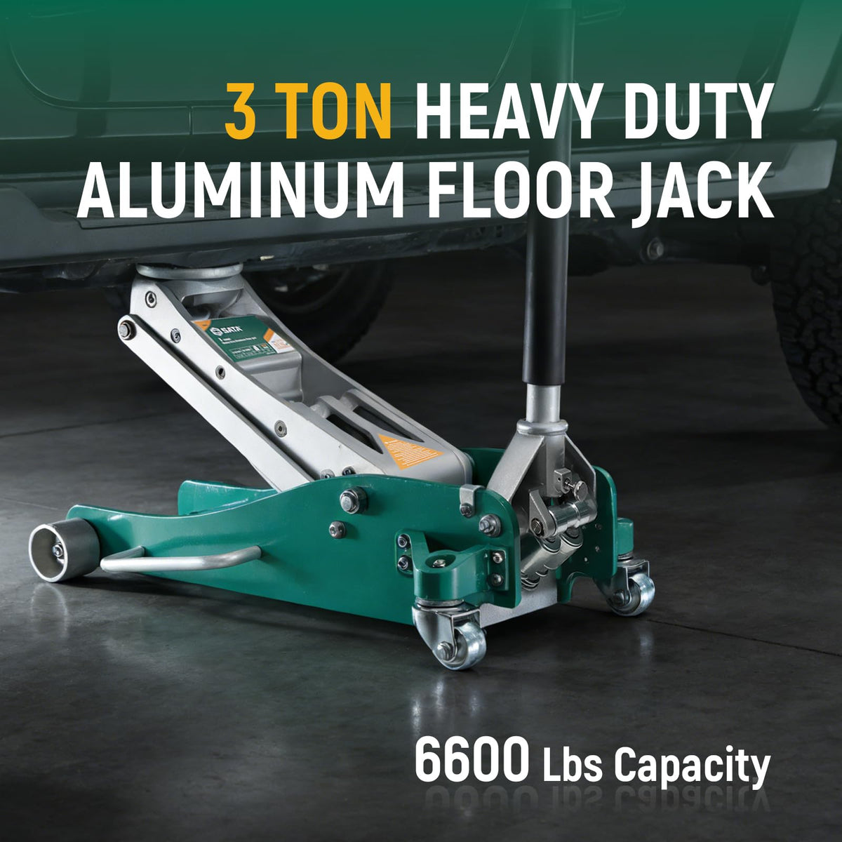 3-Ton Aluminum Floor Jack with Dual-Piston Rapid Lift Pump K19402
