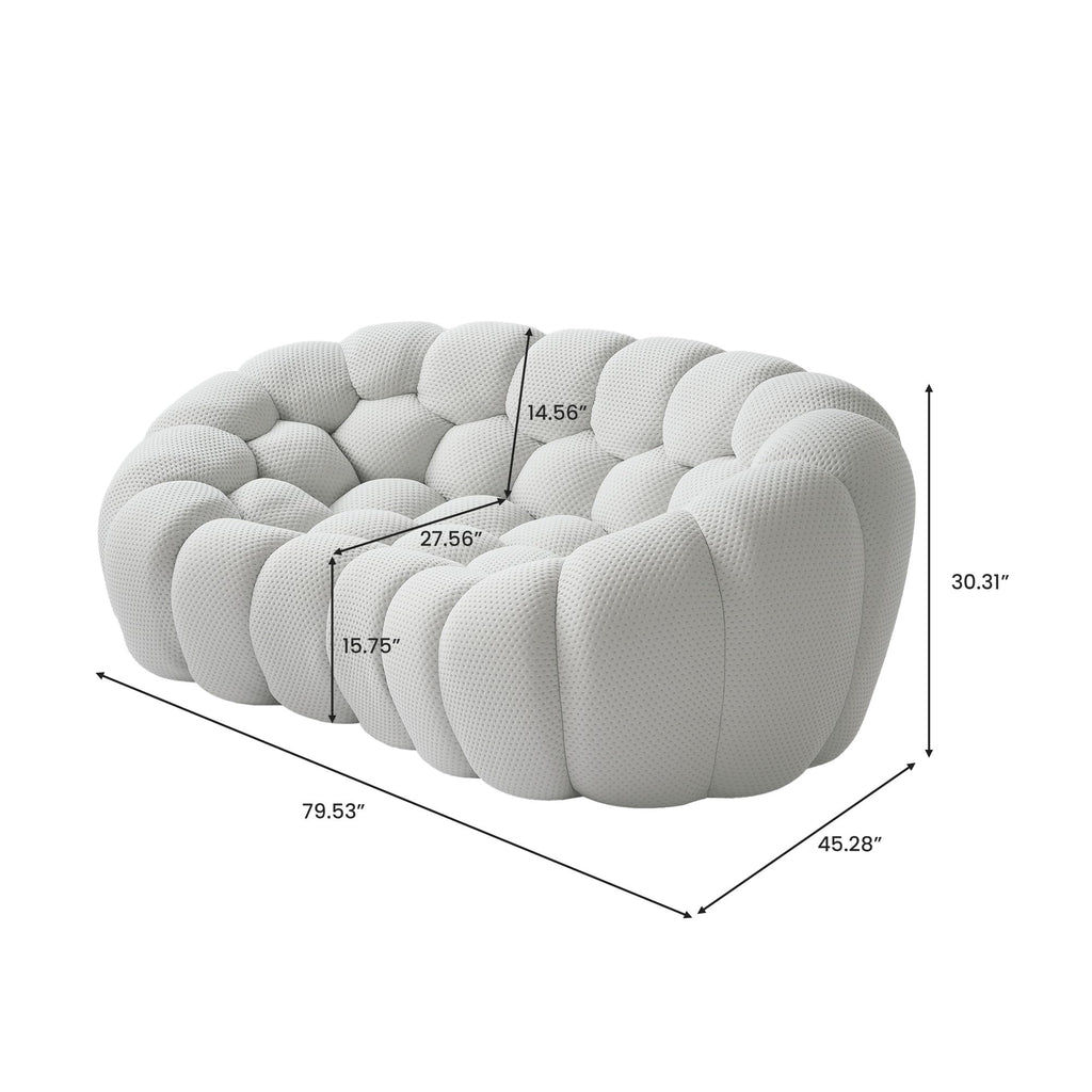 Light Gray Curved Upholstered Sofa Z9060