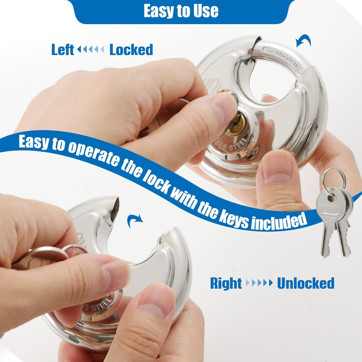 Keyed-Alike Disc Padlock 4-Pack W487