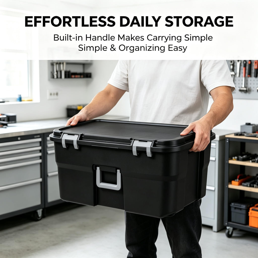 Storage Chest 22 Gal Heavy Duty Lockable Trunk with Wheels F646349