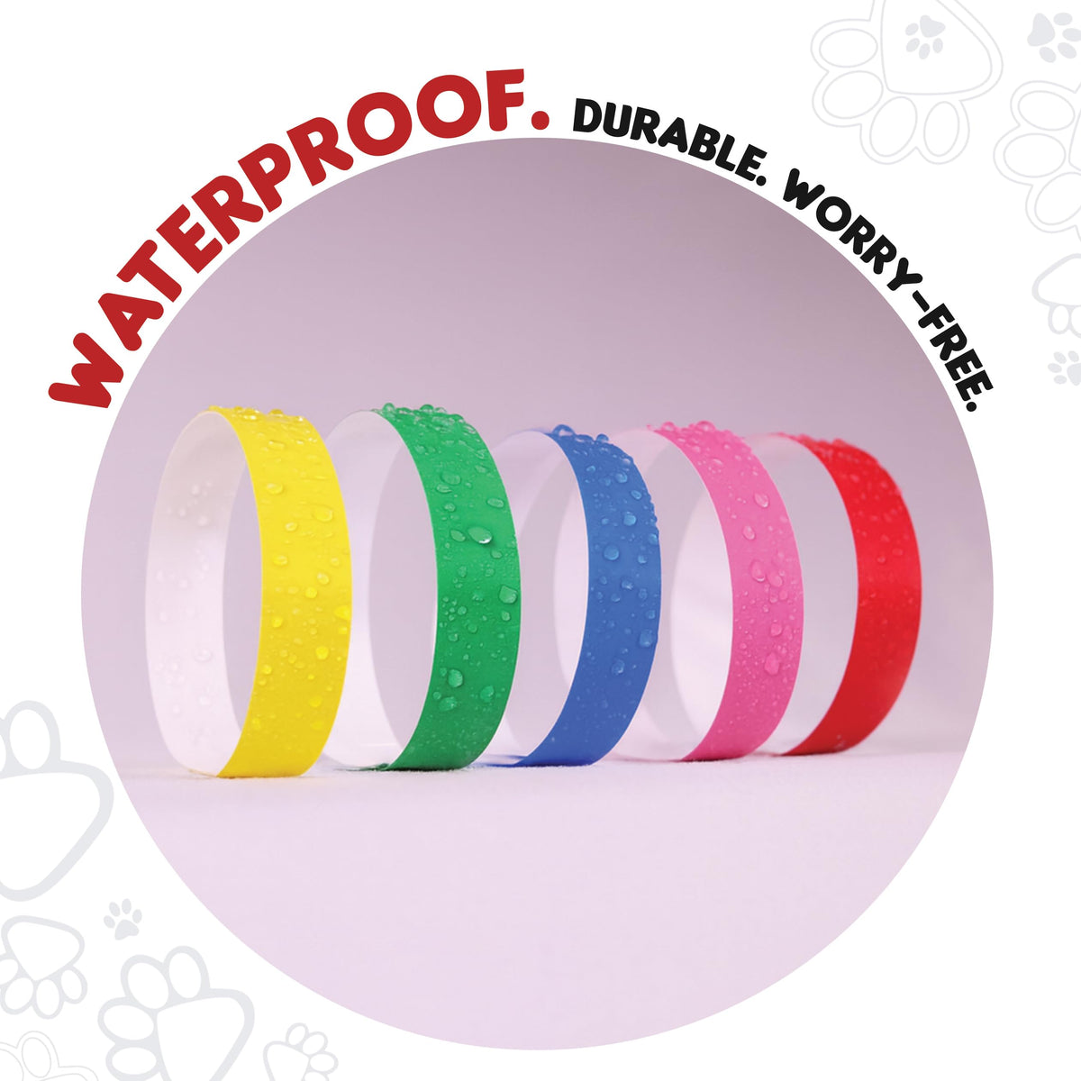 10 Inch 500 Count Waterproof Writable Pet ID Collars D549