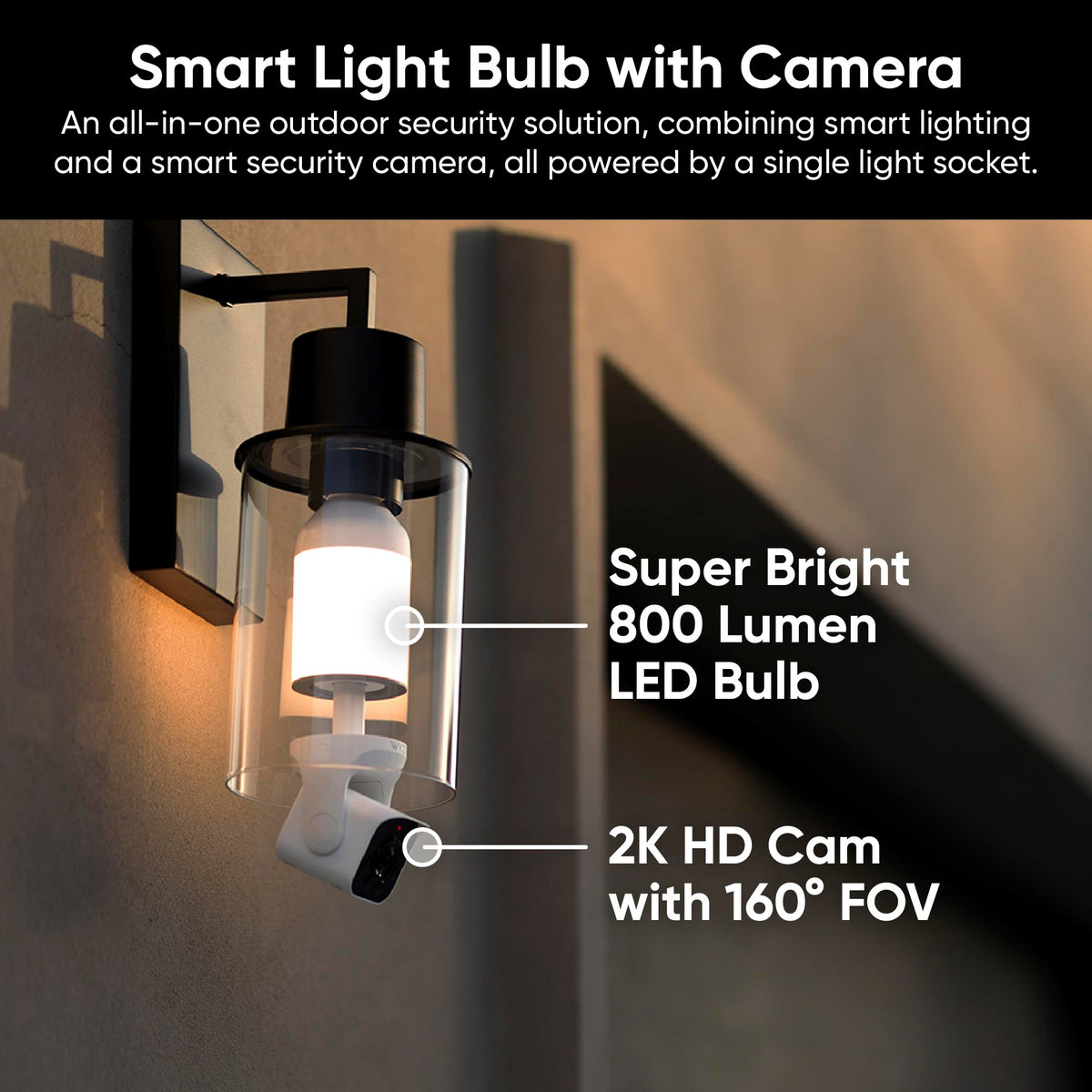 2K HD Smart Light Bulb Security Camera Q7878