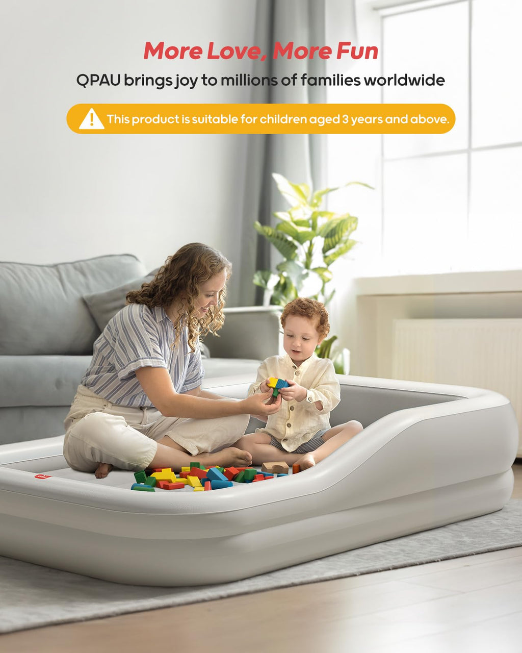 Inflatable Toddler Travel Bed Extra Large Gray O639