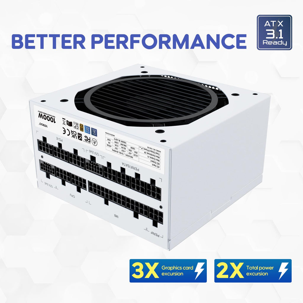1000W White Power Supply M8018