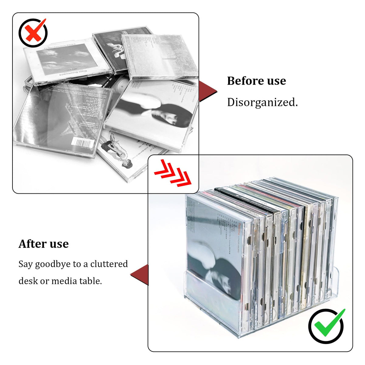 2 Pcs Clear Acrylic CD Holder L5214