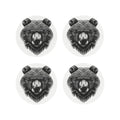 Black and White Bear Head Leather Coasters Set of 4 J928