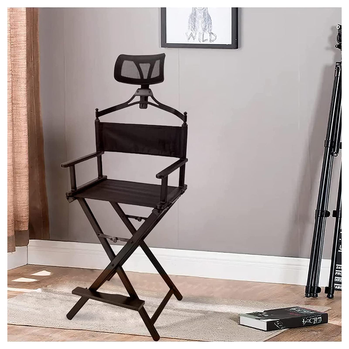 31 Inch Tall Aluminum Director Chair with Headrest and Footrest G677136