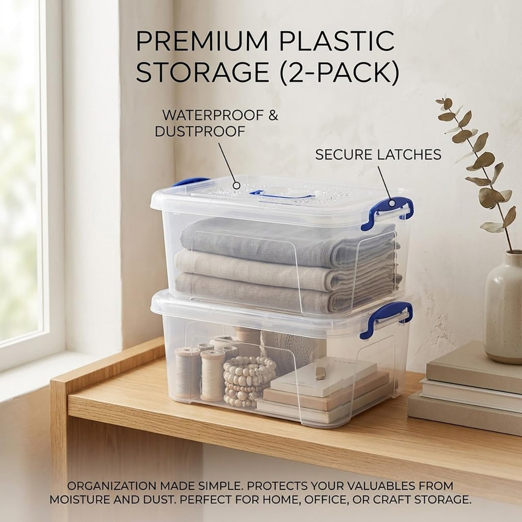 Clear 9 Quart Storage Bins with Lids 2 Pack H841948