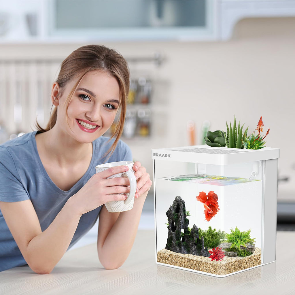 Smart Betta Fish Tank 1.5 Gallon Aquarium with Filter LED Light A308