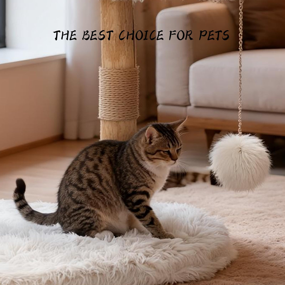 Modern Cat Tree Tower with Sisal Scratching Post Z89353